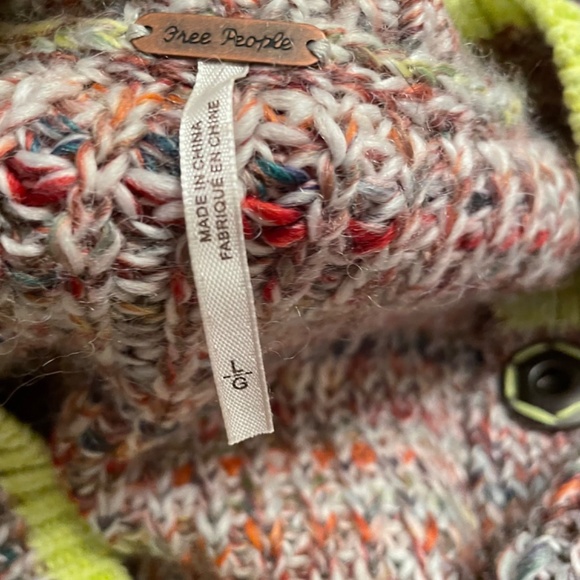 Free People Walk on By Rainbow Speckle Cardigan Sweater NWT Size Large - Picture 11 of 15